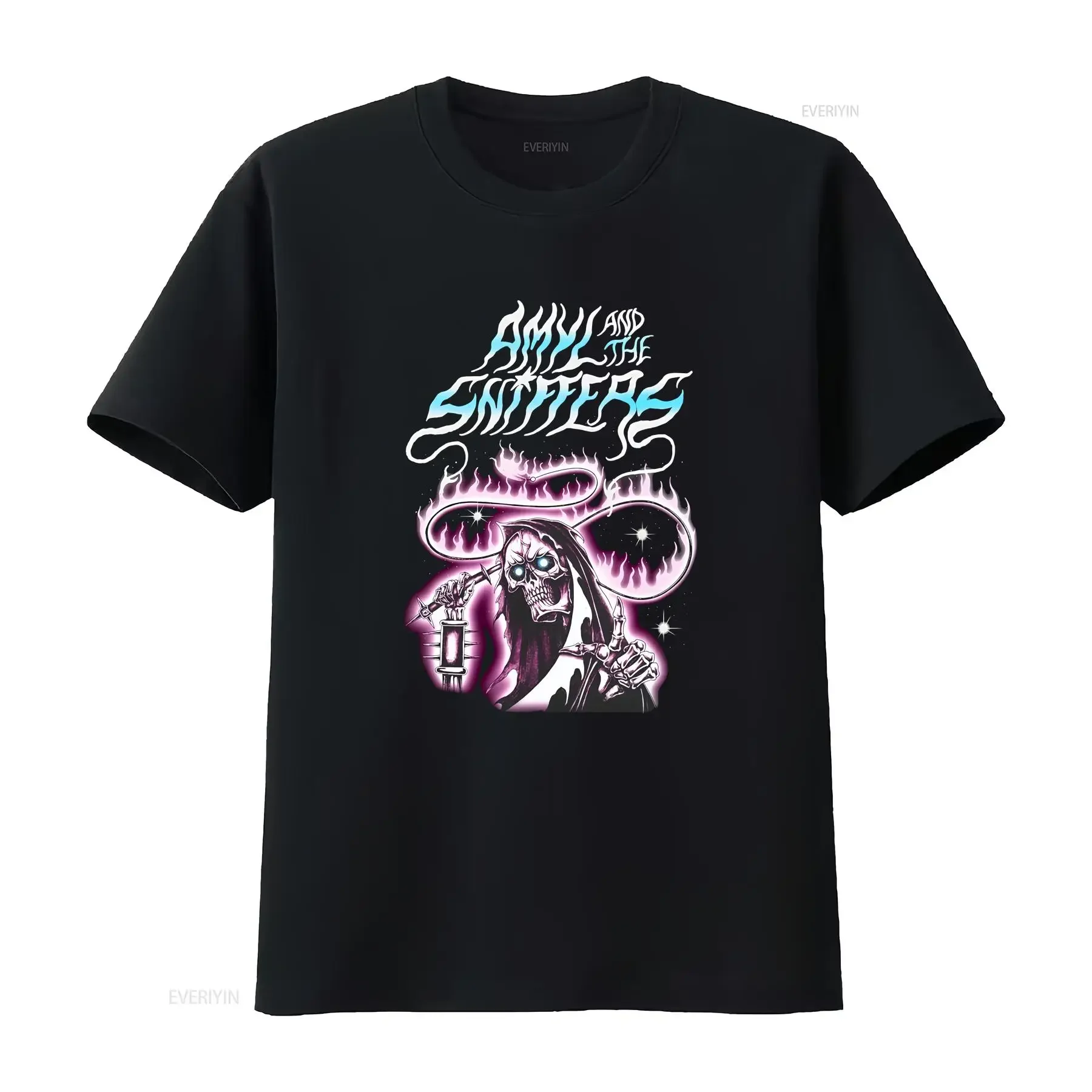 Amyl and The Sniffers Reaper T shirt Black All Sizes vintage Washed Slightly streetwear Stylish fashion homme graphic