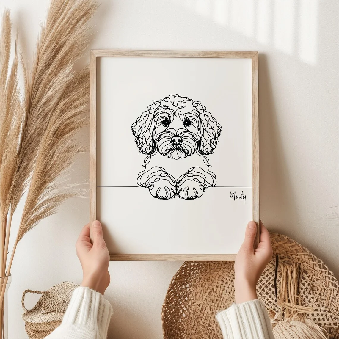 Cockapoo Line Drawing, Line art Dog Print, Cockapoo Picture, Fun Gift For Cockapoo Owner, Cockapoo Gift, Line Art, Dog Print