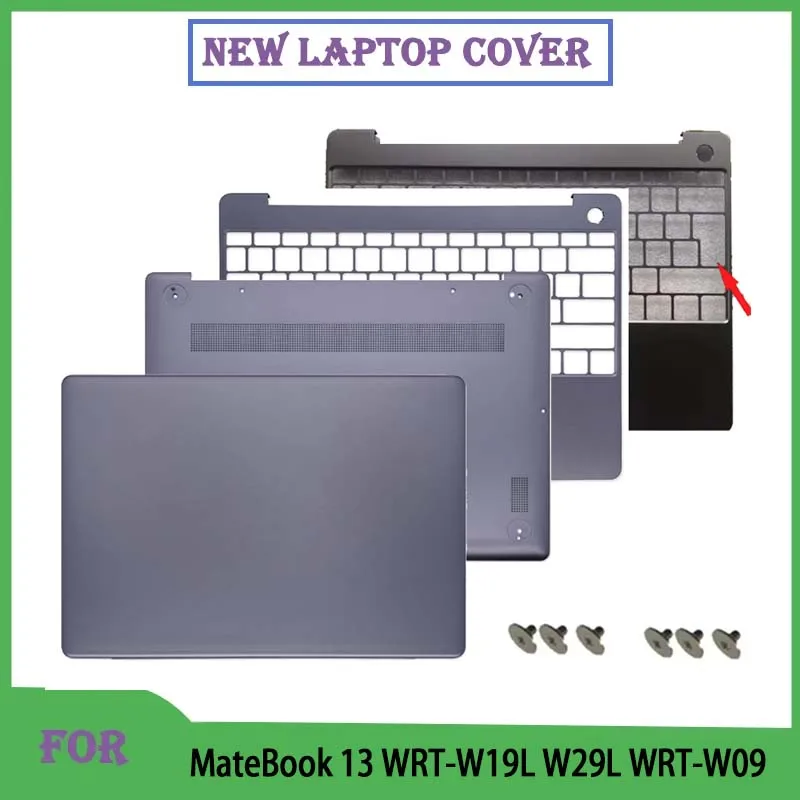 New For MateBook 13 WRT-W19L W29L WRT-W09 HN-W19R Laptop LCD Back Cover Palmrest Upper Top Case Keyboard Lower Bottom Cover