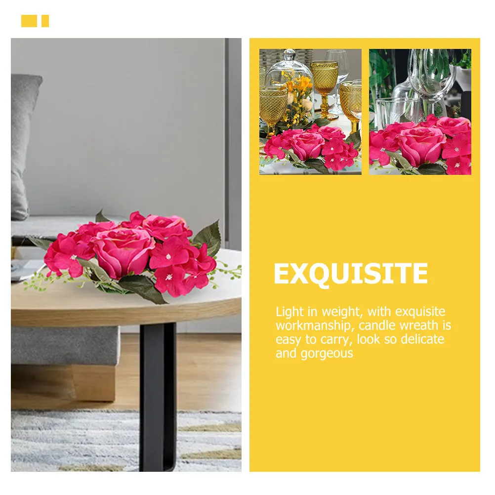 

3Pcs Rings Wreaths Artificial Flower Arrangement Elegant Tabletop Decor Wedding Party Decoration Fresh Natural Look