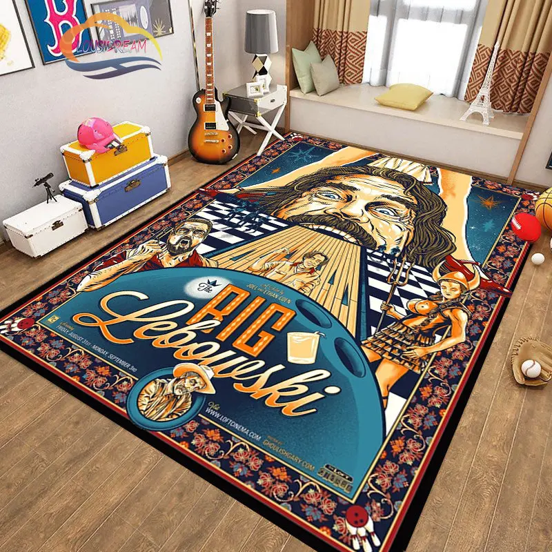 

Cartoon Personalize Dude Rug The Big Lebowski Movie Area Carpet for Bedroom Living room Room Game Decor