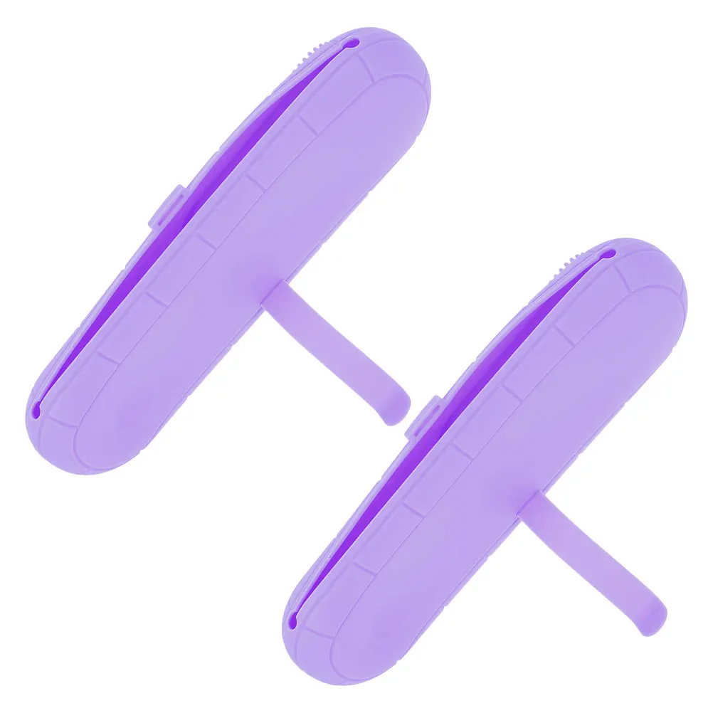 2pcs Makeup Brush Storage Bag Portable Travel Organizer Purse Violet Silicone Cleaner Set Cosmetics Tool