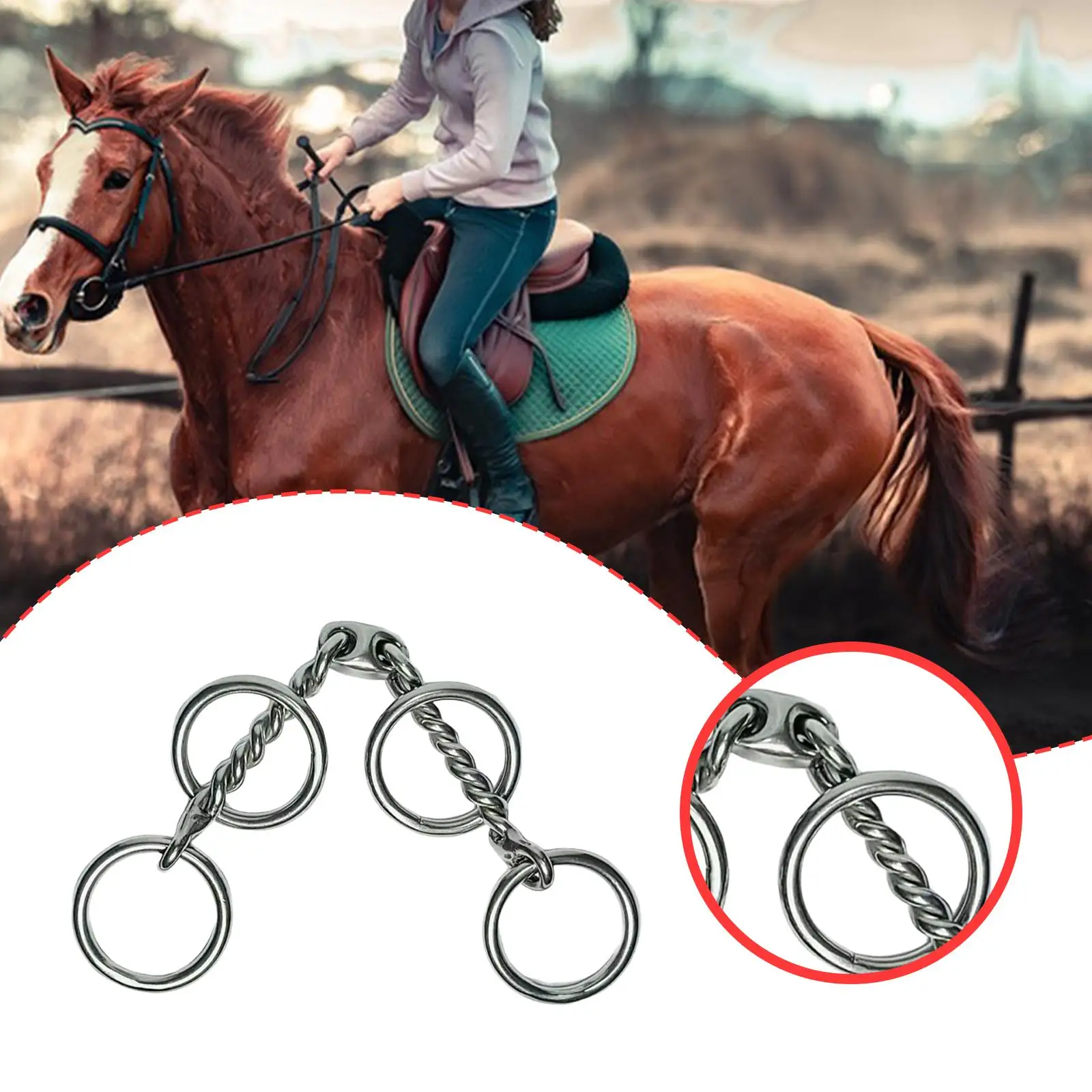 

Жевательная насадка для лошади, прочный аксессуар для конного спорта из нержавеющей стали для оборудования и контроля лошади