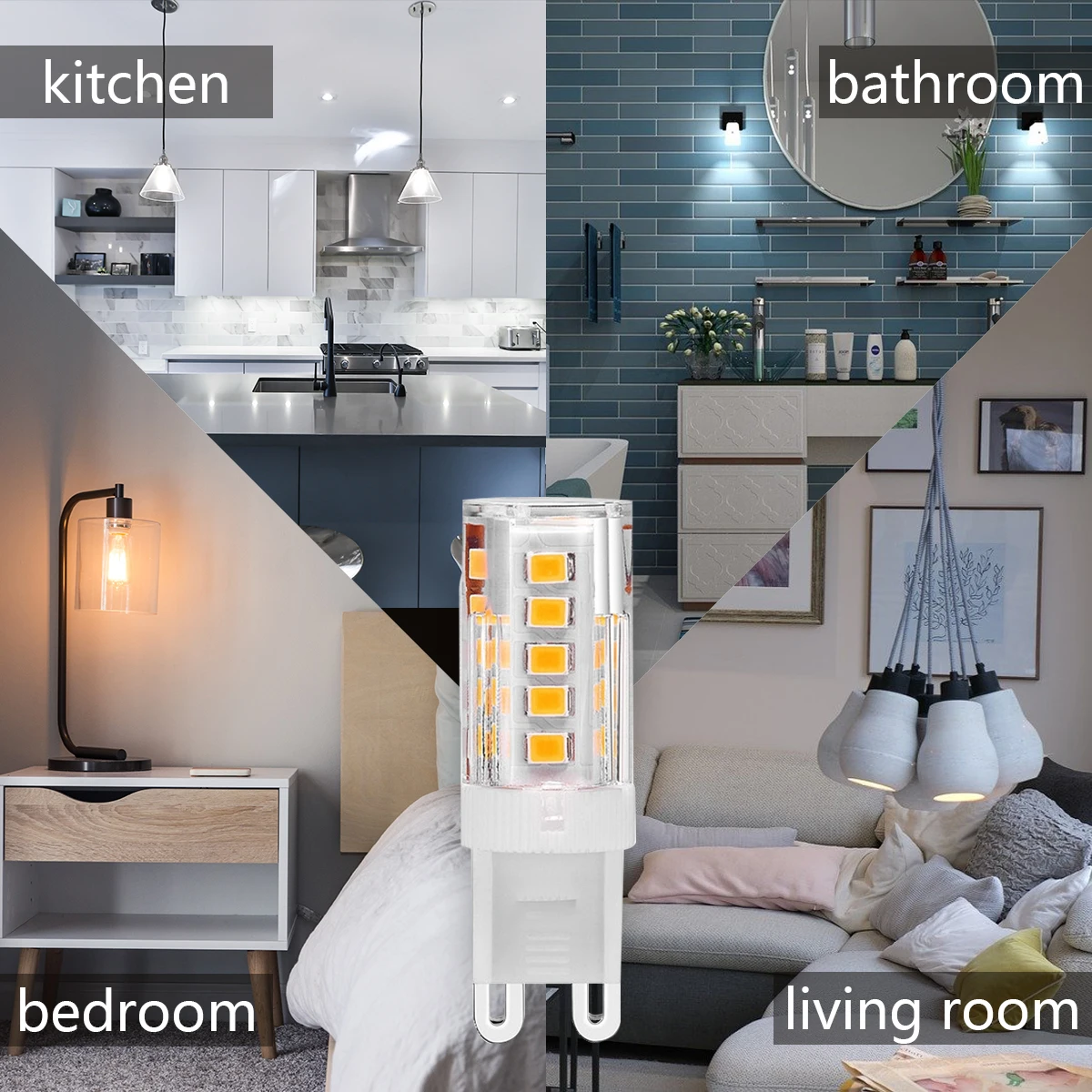 1-10pcs LED ceramic G9 corn lamp AC220V 3W super bright warm white light replacement 50W halogen lamp is suitable for chandelier