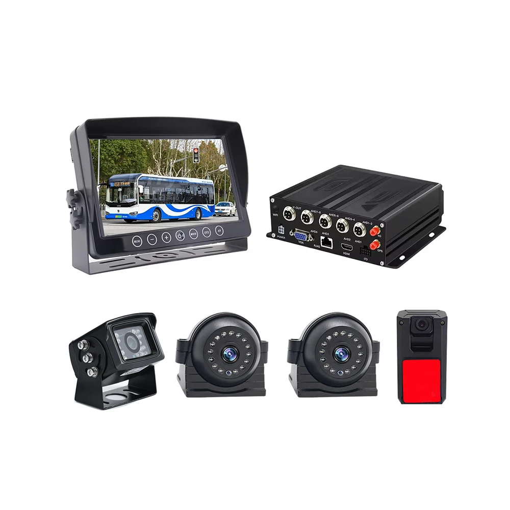 

4 Channel 1080p Dash Cam with GPS 4G WiFi 9 Inch Monitor Night Vision & Loop Recording Mobile