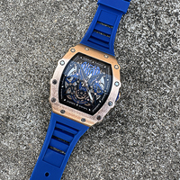 BAOGELA Richard Automatic Mechanical Watch for Men Wrist Watch Luxury Watches with Free Shipping Rubber Strap Reloj Hombre Rose