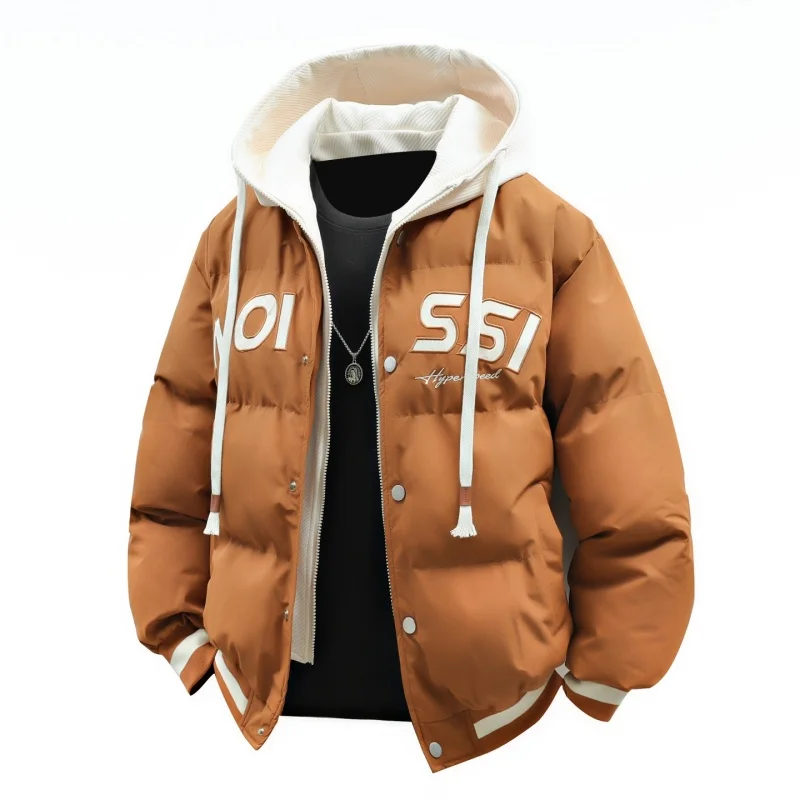 

Men's Hooded Parkas New Fashion Outwear Coats Trend Brand Men's Clothes Autumn Winter Loose Cotton Padded Jacket Puffer Parkas