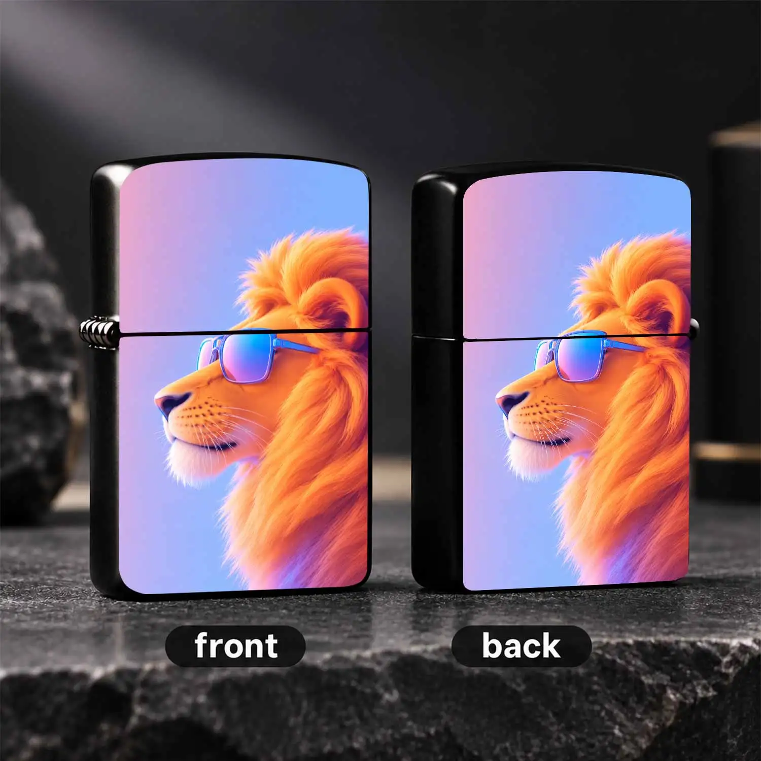 Trendy Gradient Cool Lion Lighter With Stylish Sunglasses, High Aesthetic Portable All-Scene Ignition Tool, Fun Creative Decorative Practical Accessory For Outdoor Camping Home Daily Use Holiday Gift Giving A Humorous And Interesting Lighte
