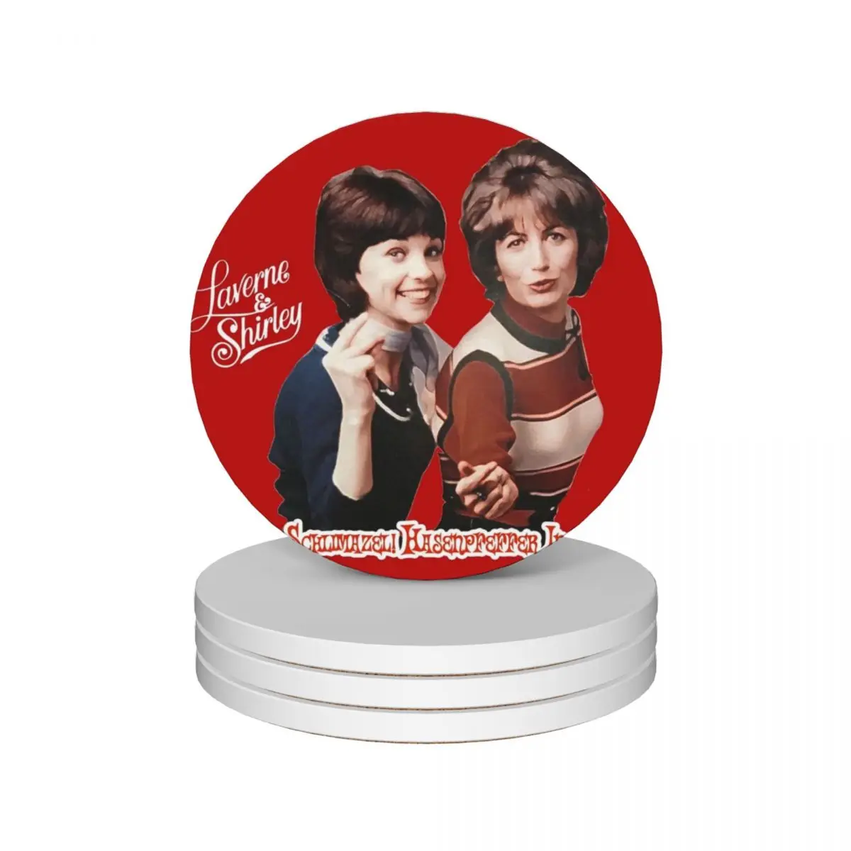 Making our dreams come true - Retro Laverne and Shirley Tribute Ceramic Coasters (Set of 4) christmas tea Creative Coasters