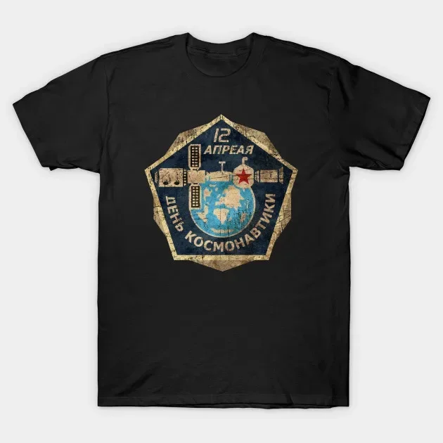 Vintage Soviet Space Program CCCP Space Station T-Shirt 100% Cotton O-Neck Summer Short Sleeve Casual Mens T-shirt Size S-3XL