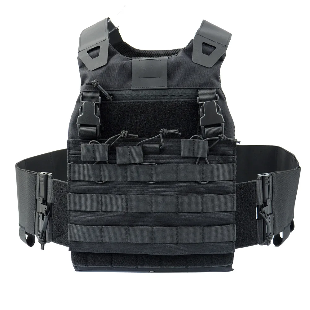 

Tactical Vest with M4 MOLLE Front Flap Airsoft Tactical Molle Vest with Quick Release Elastic Cummerbund