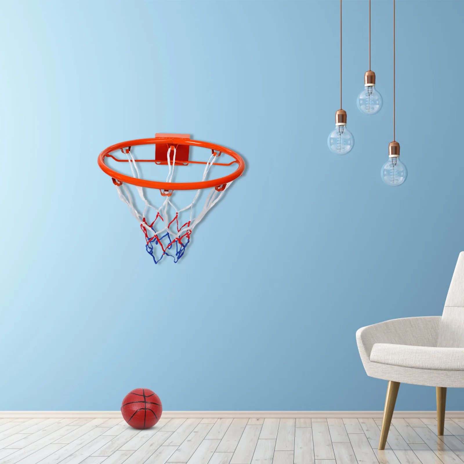 Canestro da basket senza trapano Montaggio a parete Rete da basket per interni ed esterni per bambini Allenamento giovanile Arancione Heavy Duty Hollow