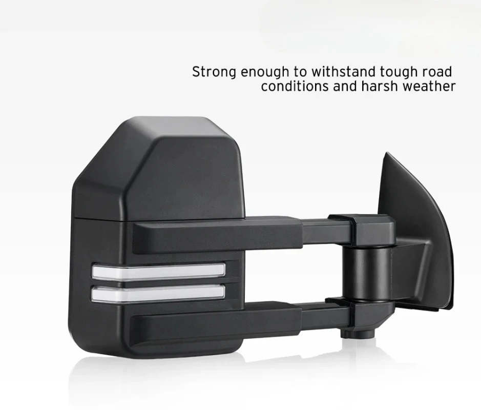 SAN HIMA Schwarzes Paar LED-Blinker, ausziehbare LKW-Schleppspiegel für Ford Ranger Wildtrak Raptor ab 2012