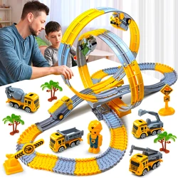 Children Electric Magic Climbing Track Toy Car Engineering Minin Car Set Kids Puzzle Boy Toys Track Car Train Toys For Kid