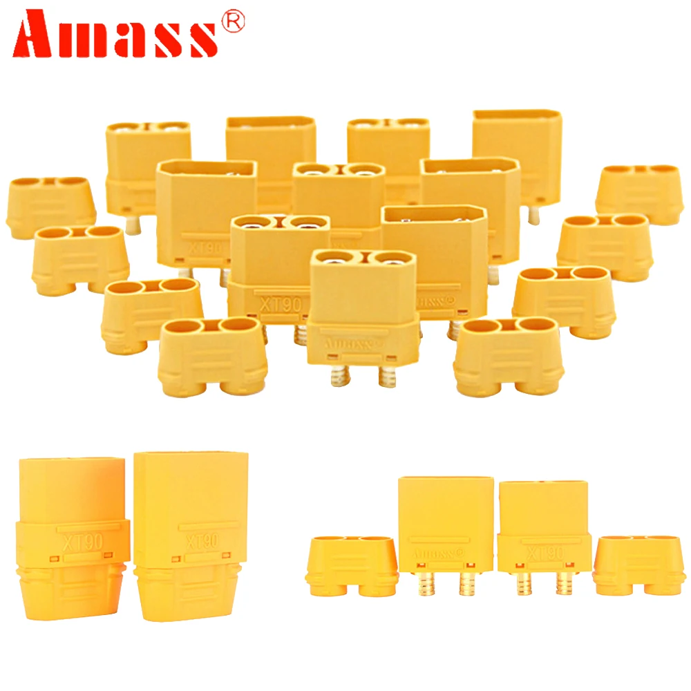 5/ 10/ 20/ 50/100 pair Amass XT90 Plug Male Female Battery Connectors 4.5mm Gold Plated Banana Plug For RC Lipo Car Airplane