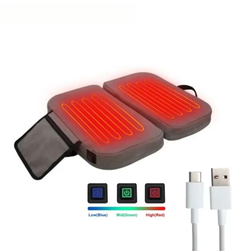 

Складная подушка с подогревом USB 3, водонепроницаемая уличная подушка для сиденья для кемпинга, скамейки, путешествий, портативная грелка, защита от холода