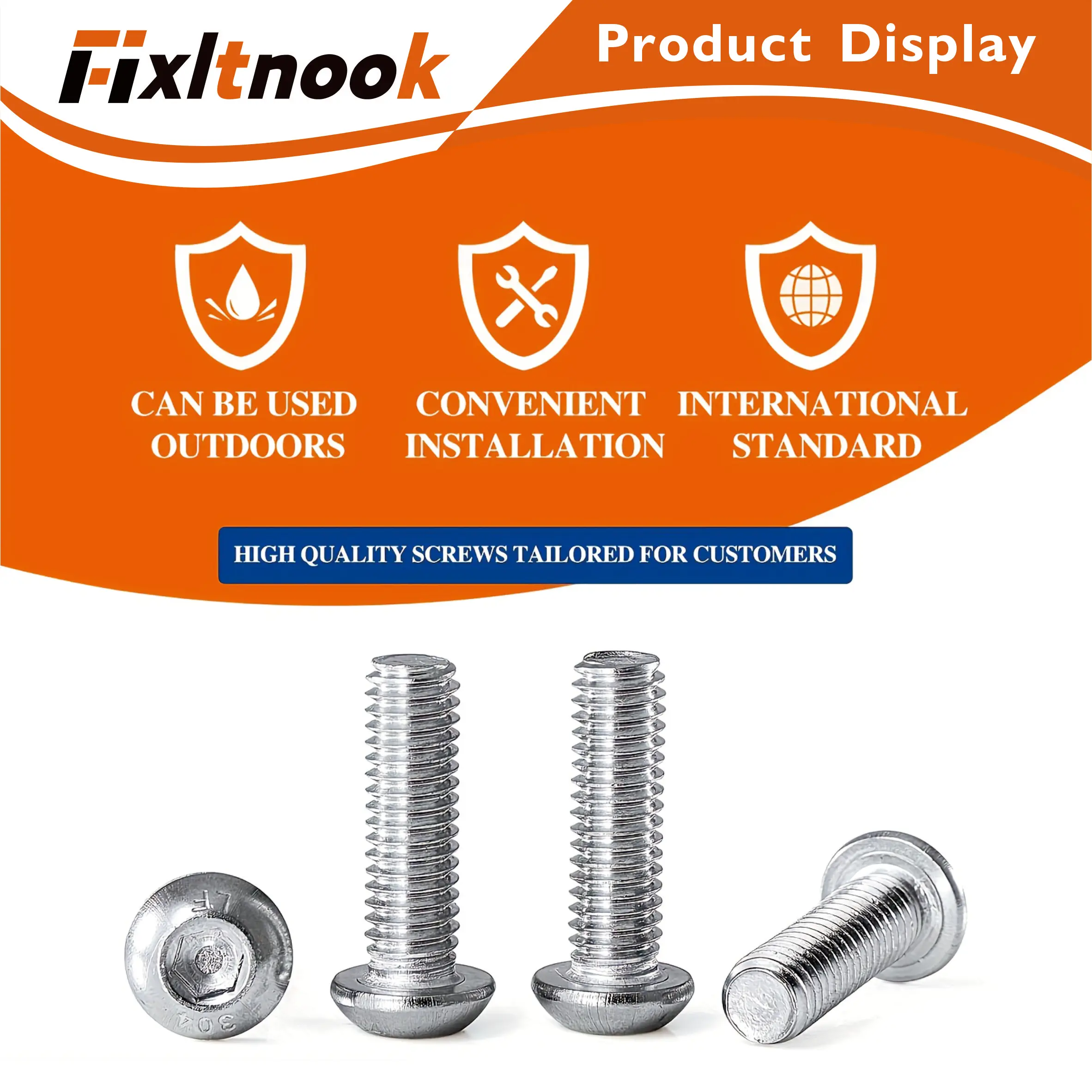 240개, 304 라운드 헤드 육각 소켓 볼트 조합 세트, M3 8mm-30mm 라운드 헤드 육각 소켓 나사 볼트