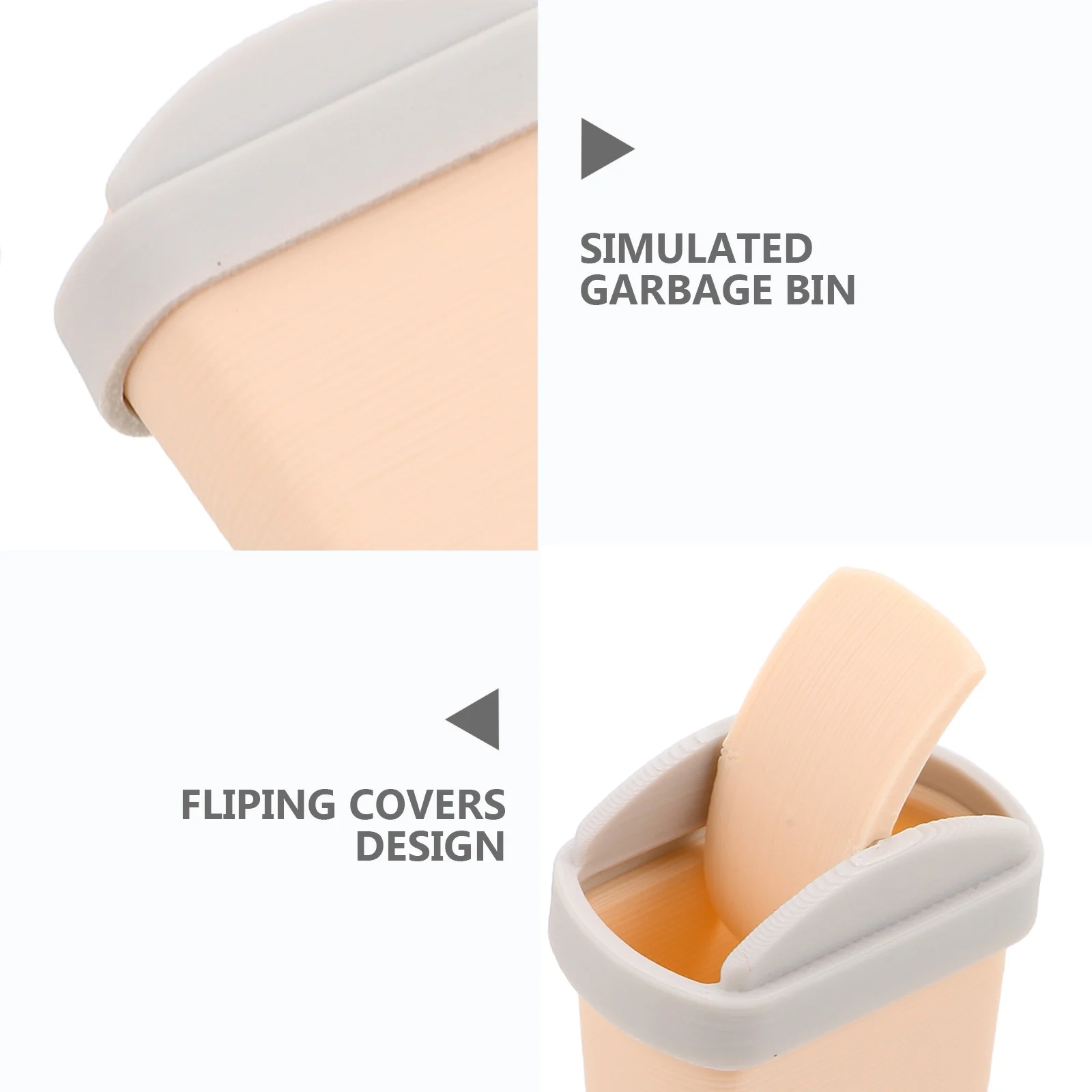 2 Stuks Mini Prullenbak Swing Deksel 1:12 Schaal Poppenhuis Meubels Decor Tiny Plastic Bin Leuke Mini Vuilnisbak Voor kinderen