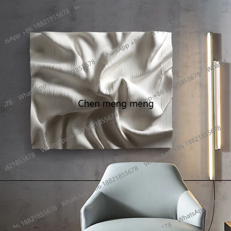 Wood carving decorative painting model room background wall three-dimensional entrance hanging painting frameless mural