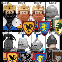 MOC Medieval King Knights Figures Eagle Soldiers Building Blocks Lion Infantry Wolf Army Weapons Shields Bricks Toys Gift