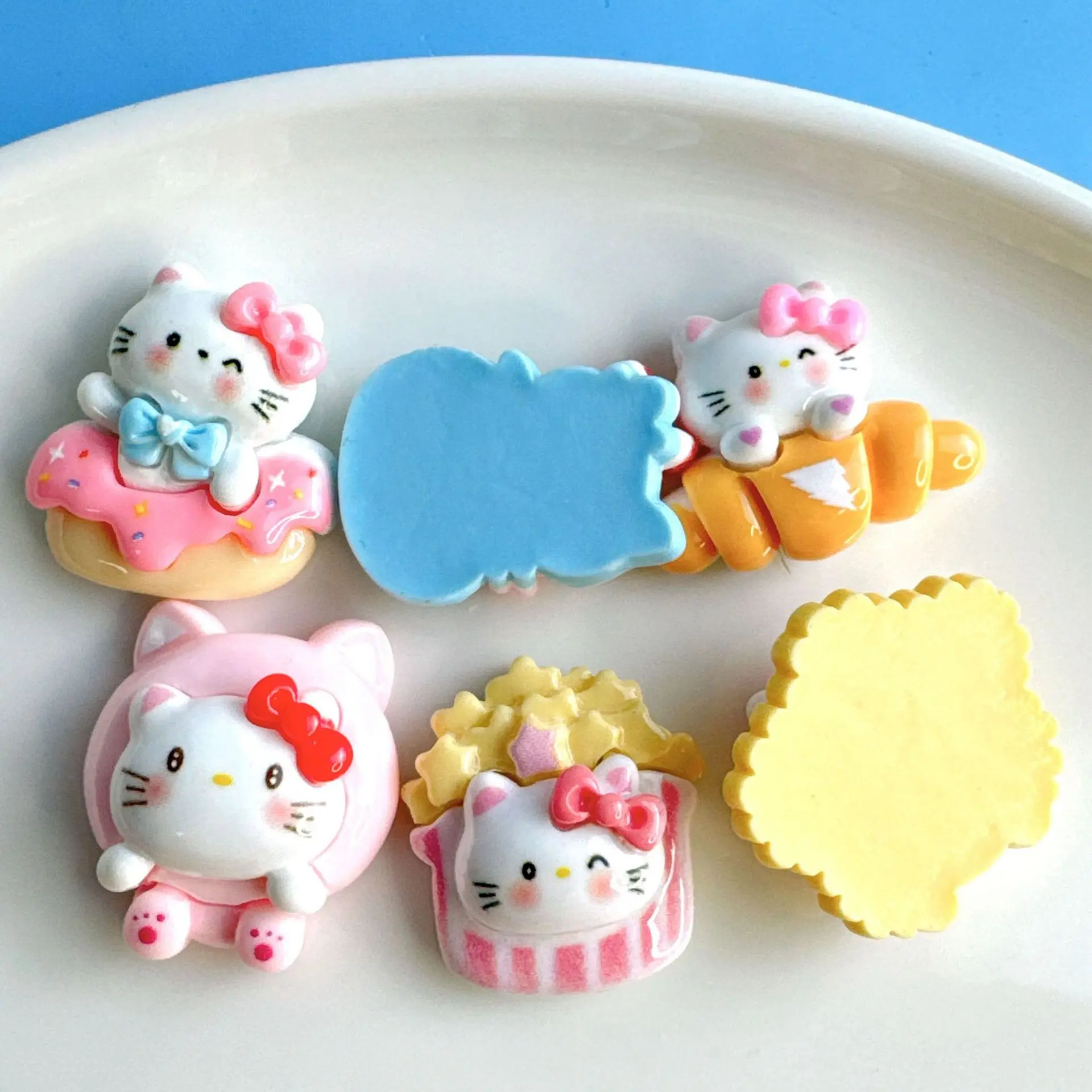 5Pcs cute hello kitty cartoon resin flatback supplies diy kawaii resin accessories crafts materials scrapbooking embellishment