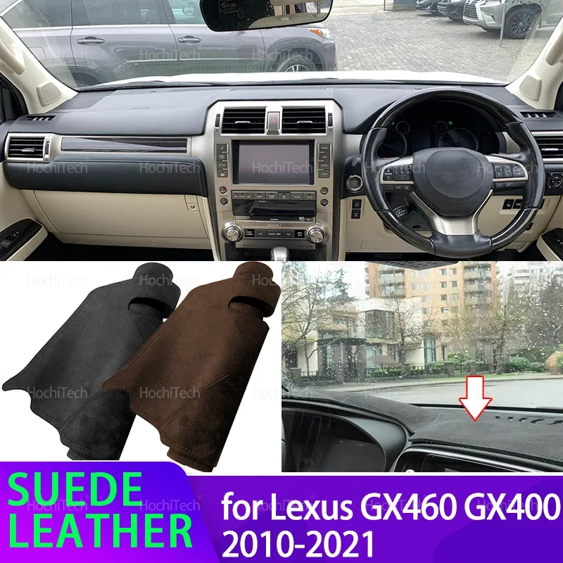 

Замшевый кожаный коврик с защитой от ультрафиолета, черный чехол для приборной панели, солнцезащитный козырек, нескользящий коврик для Lexus GX460 GX400 2010-2021 LHD RHD