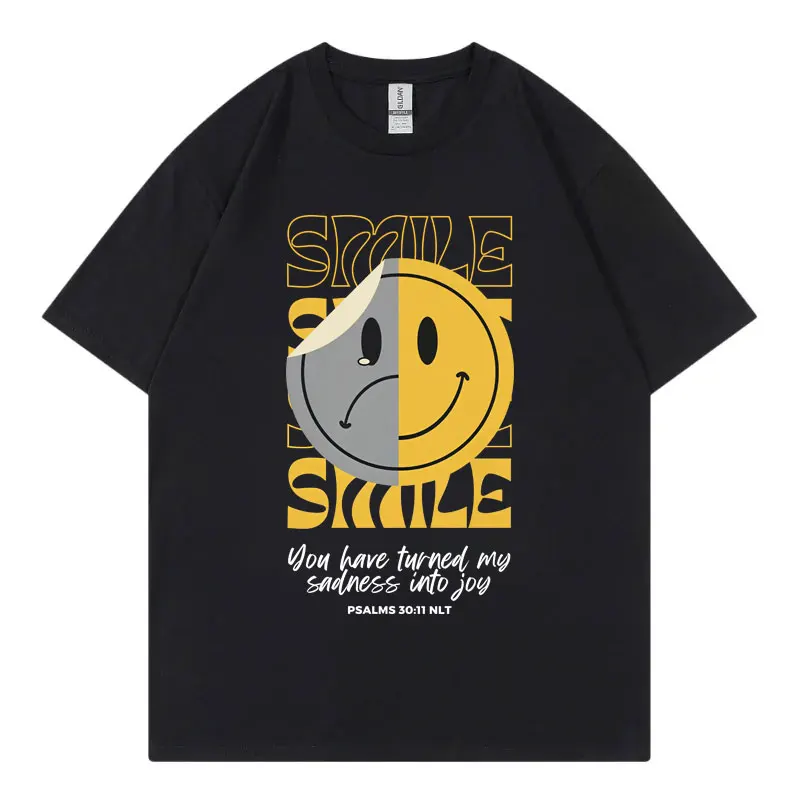 

Hot Sale 2025 New Style Smile Meme Graphic T Shirts High Street Fashion Trend Short Sleeve T-shirts Unisex Casual Cotton T-shirt