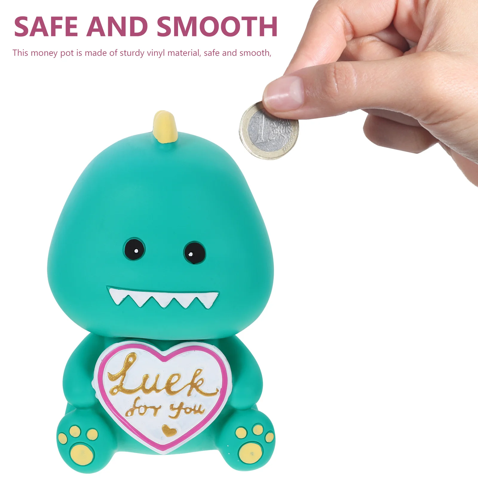 وعاء نقود لطيف من الفينيل على شكل ديناصور للأطفال هدية عيد الميلاد وعاء توفير العملات المعدنية المزخرف لسطح المكتب المنزلي #1