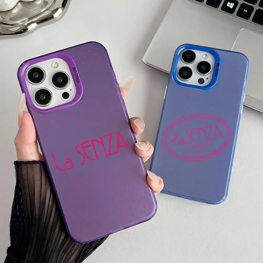 Custodia per telefono olografica color argento del popolare marchio di lingerie L-La S-Senza per iPhone 17 16 15 14 13 ProMax