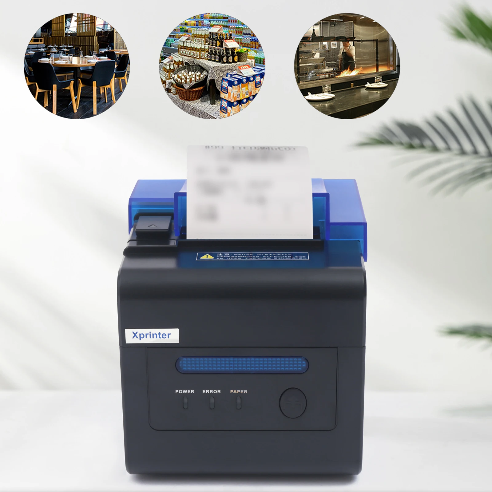 

Thermal Receipt Printer with Auto Cutter, Sound Alarm, USB Serial Ethernet Support, ESC, POS, 80mm