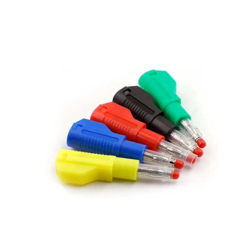 10PCS 25.450 4mm safety nickel-plated banana plug with retractable transparent sheath for stackable insertion