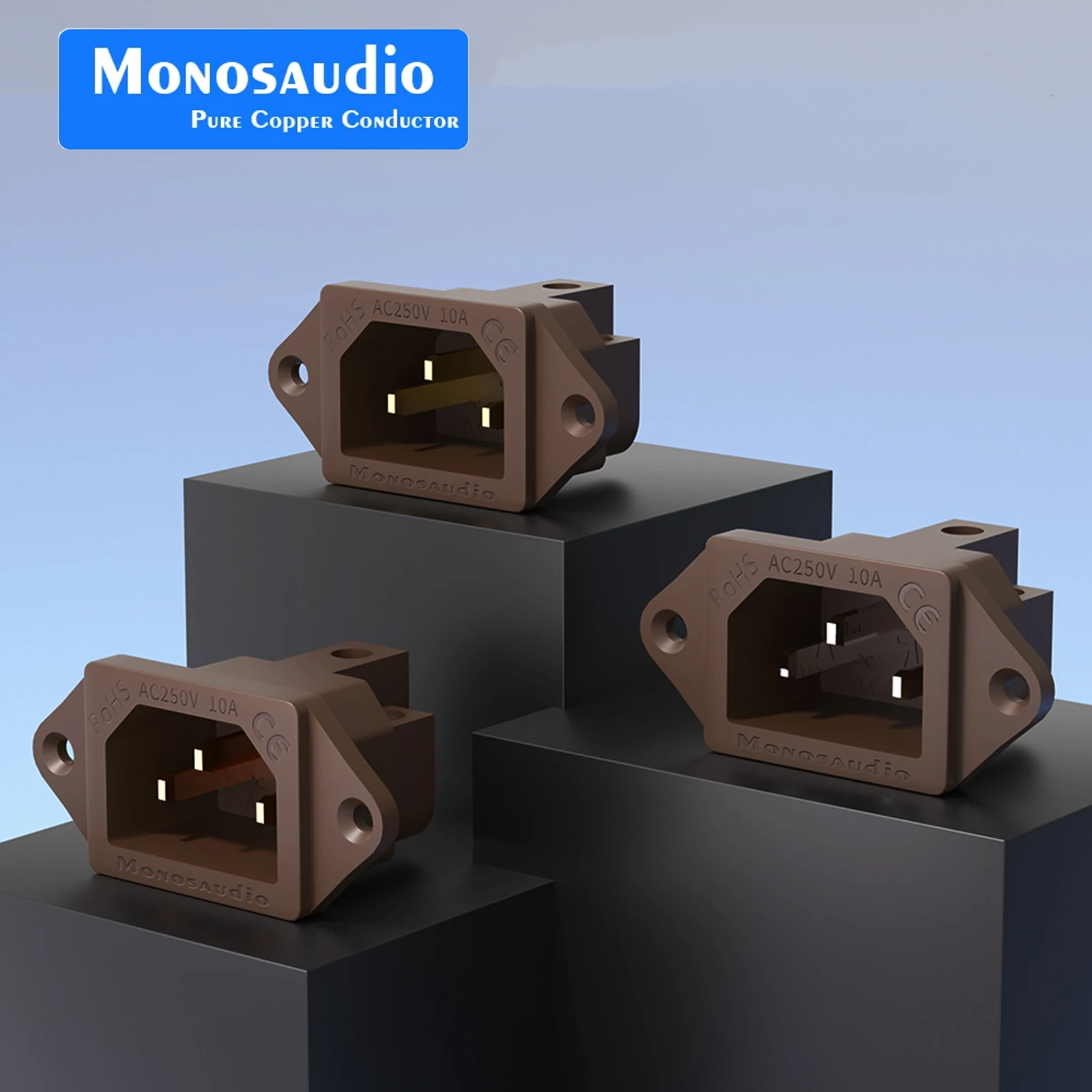 Monosaudio IC71 Hi End Pure Red Copper gold plated Non Solder IEC Socket Inlet,AC IEC Inlet Socket,power IEC socket