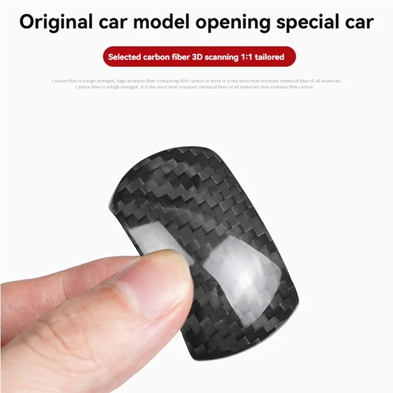 

Carbon Fiber Interior Car Gear Head Upper Cover Decorative Sticker For Ford Mustang 2015-2023-A28K
