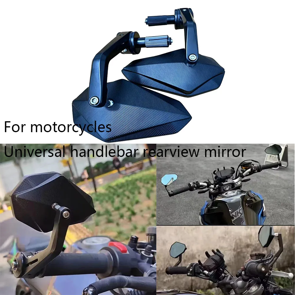 Motorcycle Handlebar End Rearview Mirror Side Mirror 360° Adjustable For MT-09 CB650R 800NK 400NK 450NK 650NK S1000XR S1000RR