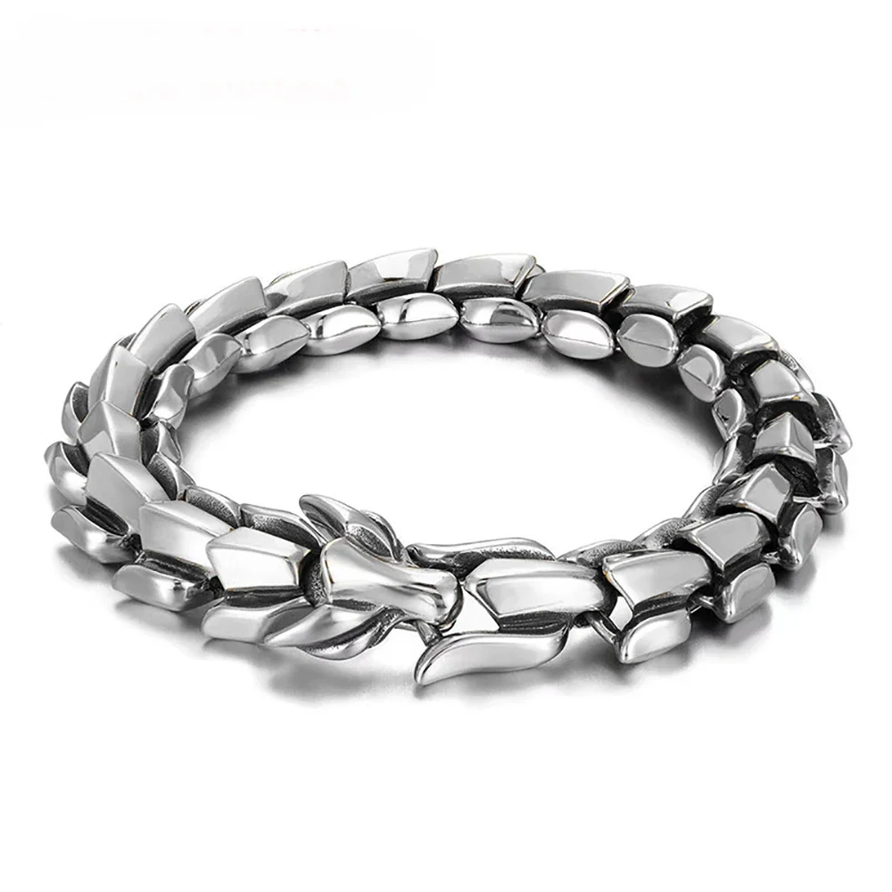 Hip Hop Men Bracelet Jewelry Punk Fashion Dragon Bracelets for Male Bangle Retro Dragon Design Jewelry Gifts Men Accessories