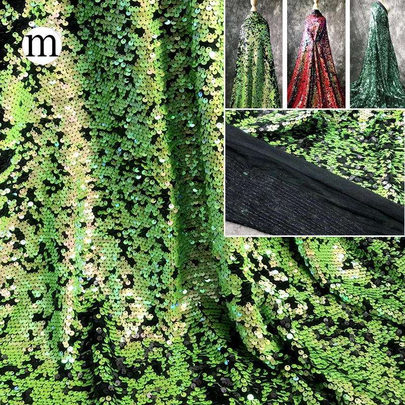 

Candy Green Sequin Fabric - Luxury Sparkly Embroidery Lace Material for Evening Gowns, Prom Dresses, Gala Events, Party Decor