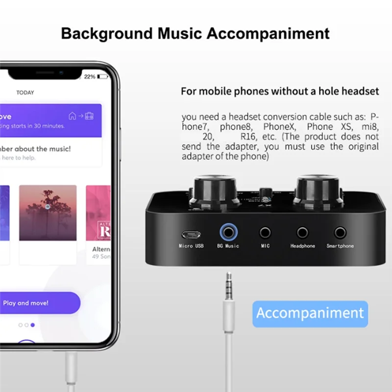 FFYY-Sound Card Voice Changer Live Sound Card With External Electronic Sound Effects For Mobile Phones And Computers