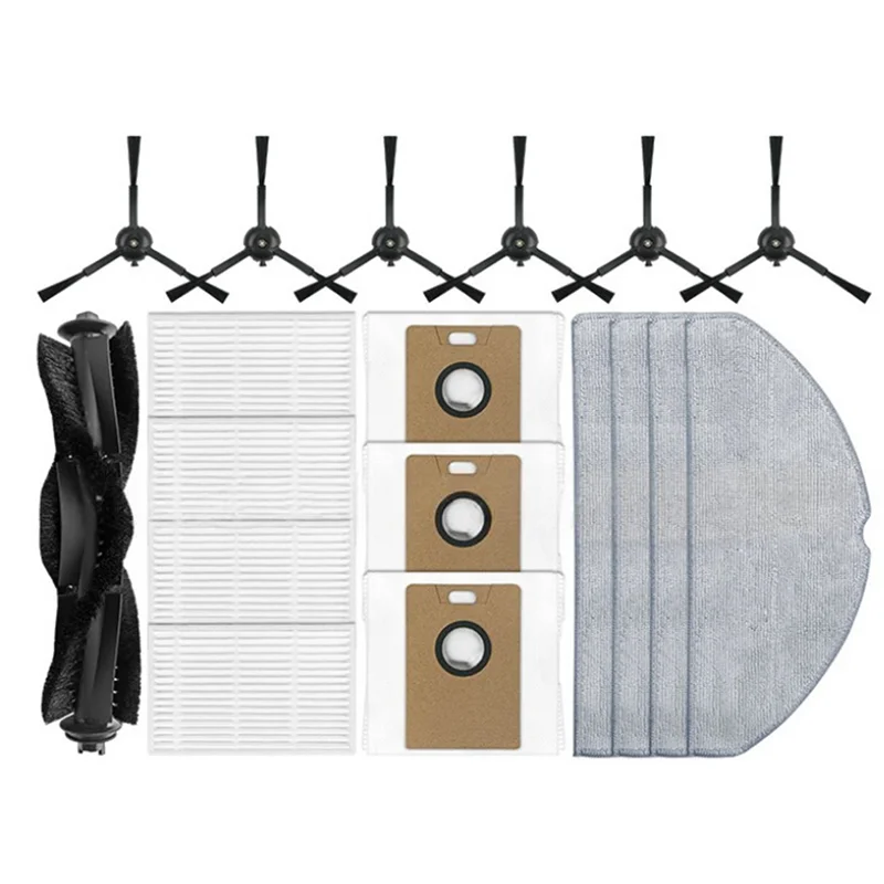 A03F-Voor Tapo RV30 Max/RV30 Max Plus/RV20 Max/RV20 Max Plus 18PCS Vacuüm Accessoires Belangrijkste Zijborstel Filters Mop Doek Stofzakken