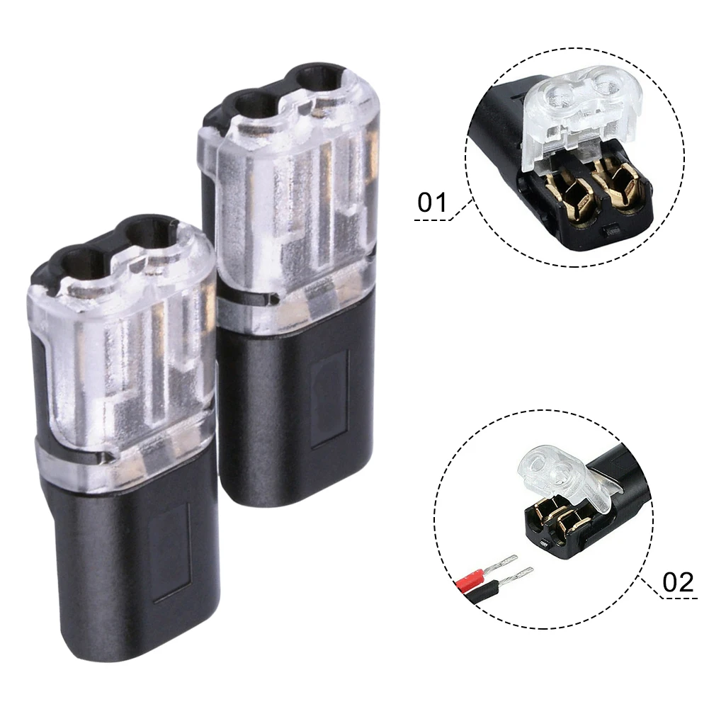 10 PCS 12V 2 Pin Cable Wire Connector Plug 300V 20A Black Waterproof Sealed For Electrical Car 22.1x9.7x6mm Electrical Equipment