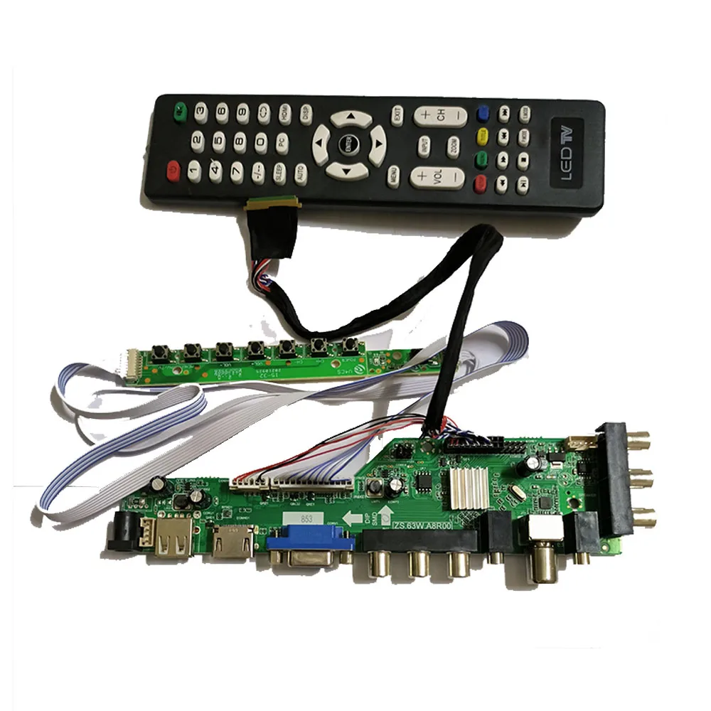 

DVB-T DVB-C TV + HDMI + VGA + USB контроллер, плата драйвера, комплект монитора LTN173KT01 B173RW01 LP173WD1 1600X90 0, ЖК-экран, LVDS панель