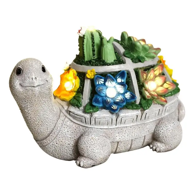 

Turtle Garden Decor Turtle Solar Statue Cute Waterproof Outdoor Ornament with LED Lights for Patio Courtyard Lawn Decoration