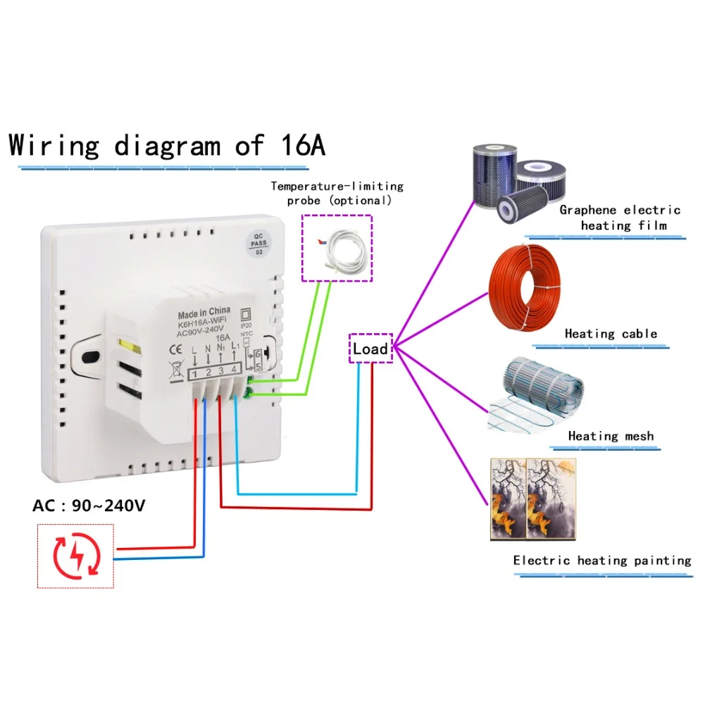 1PCS Smart WiFi Underfloor Heating Thermostat With LCD Screen & Child Lock Safety Temperature Controller Smart Thermoregulator