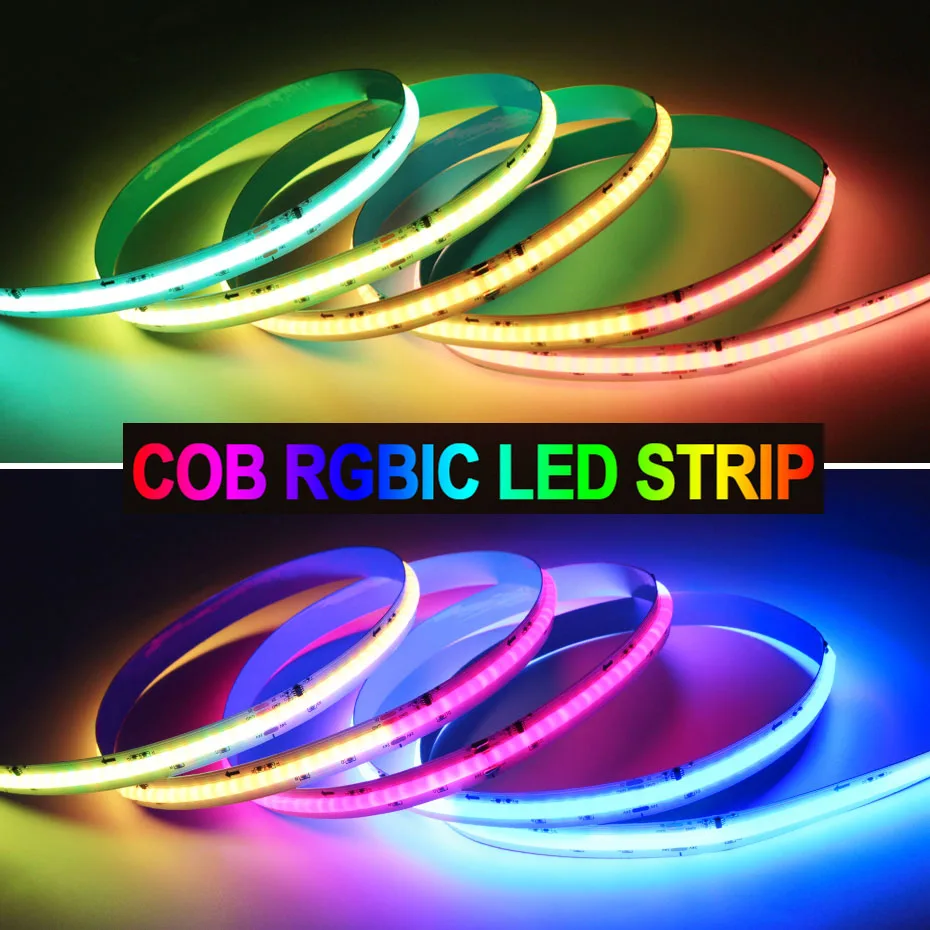 

24V COB Led Strip RGB IC Addressable 3m 5m 720 LEDs/m COB RGBIC Dreamcolor Led Lights Strips With Adhesive Tape Home Room Decor