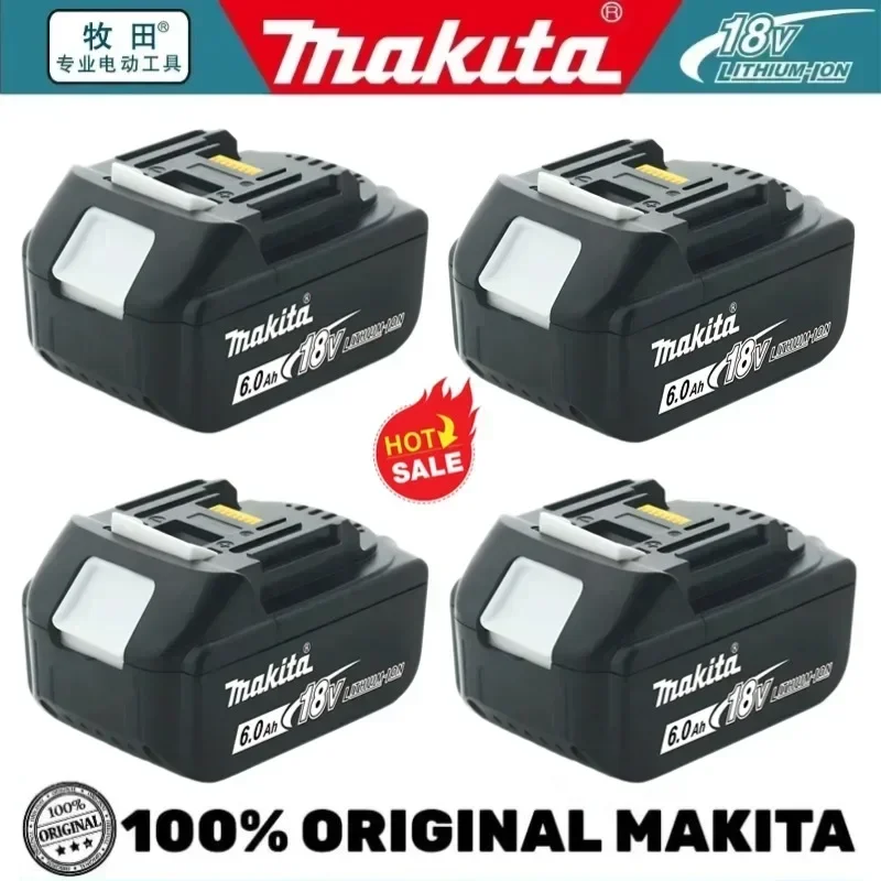 Original Makita 18V 6A Rechargeable Power Tools Battery 18V makita with LED Li-ion Replacement LXT BL1860B BL1860 BL1850 Charger