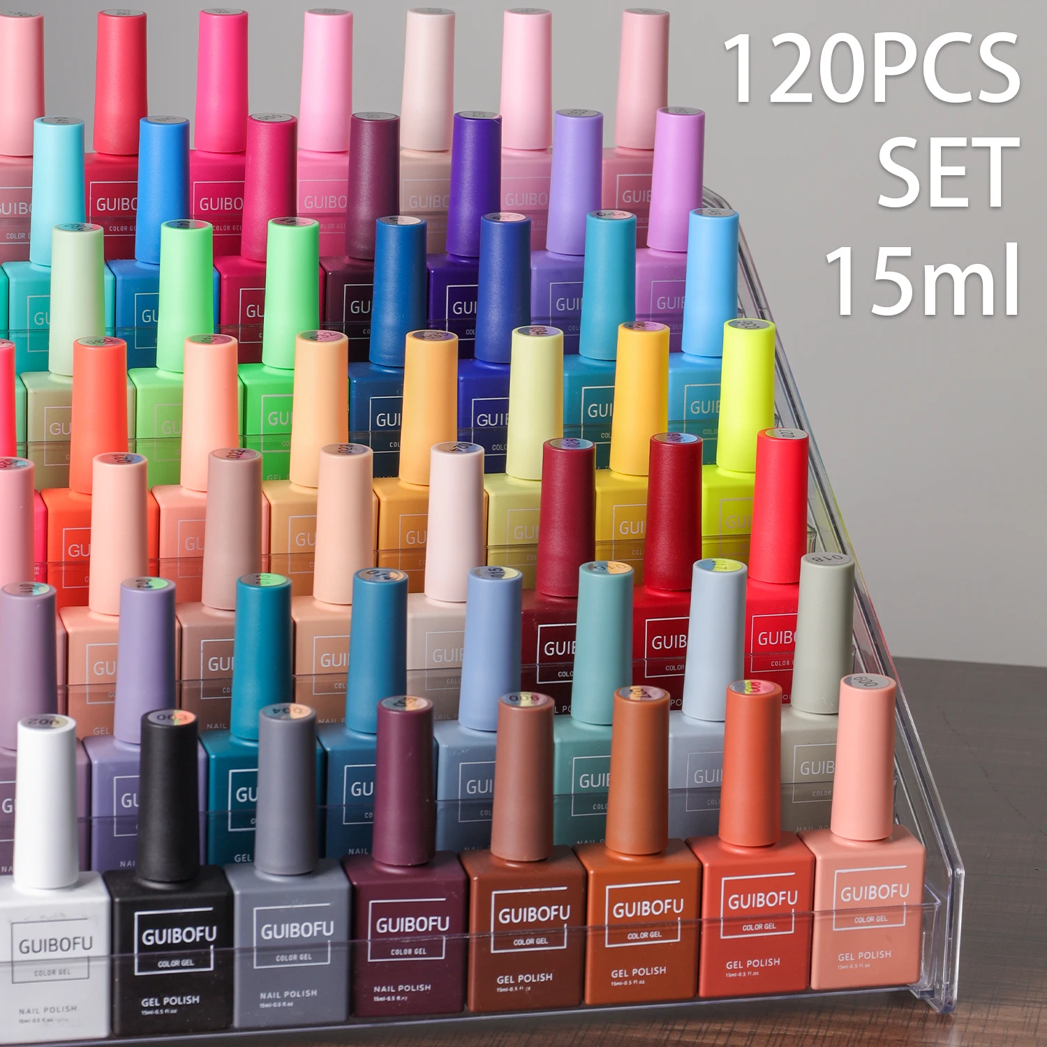 60-120pcs Set 15ml Gel Nail Polish Set  Fall Shine Finish Semi Permanent Glitter Sequins Nail Polish Set Kit Soak Off UV LED