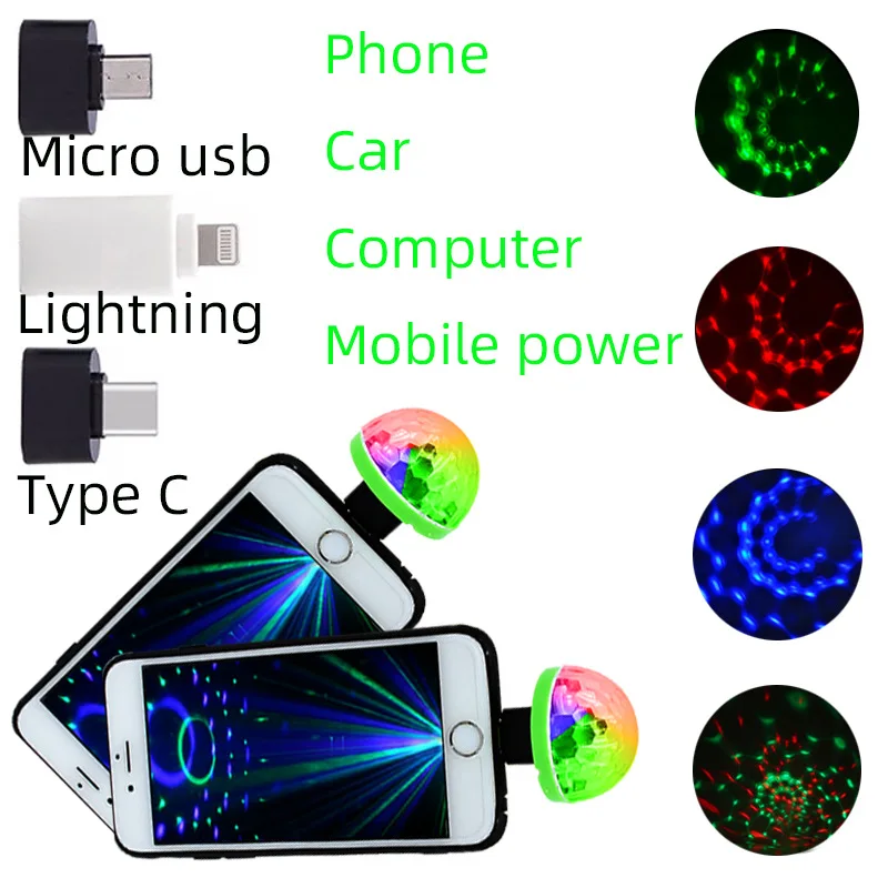 

USB stage light, mini led crystal magic ball, small magic ball, voice-activated colorful ball light, starting from one piece.