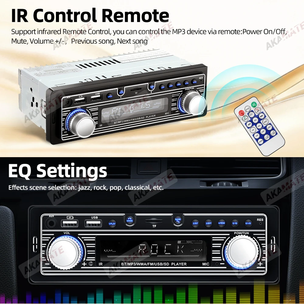 Autoradio für Mercedes Benz 1Din MP3 Multimedia Player Stereo Audio Unterstützung Telefon Aufladen Bluetooth EQ AUX USB FM Radio – Detail 22