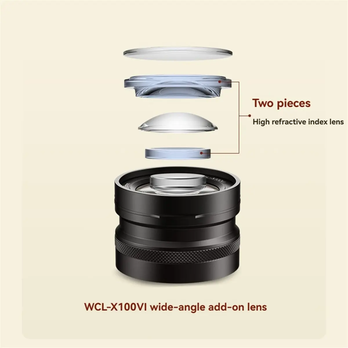 PHONE&GEAR  -X100VI Wide Angle Attachment Lens Wide-Angle Front-Facing Camera for X100 Series X100VI X100V X100F