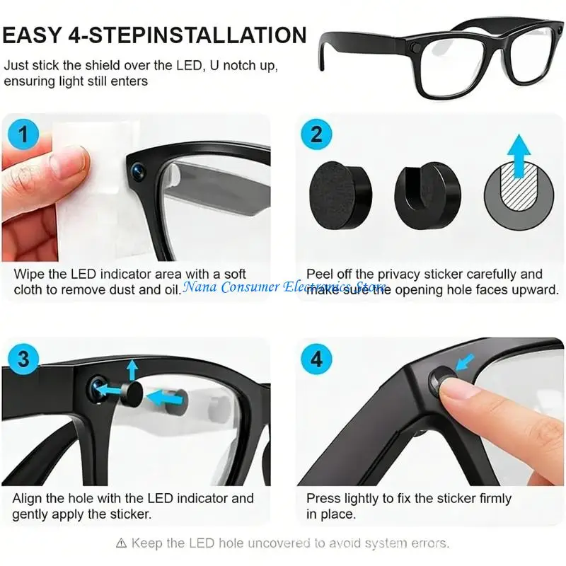 

G7NE ABS Material Intelligent Wearable Glasses Camera Lens Guard Cover Adhesive Sticks Firmly Removes Cleanly Multiple Items