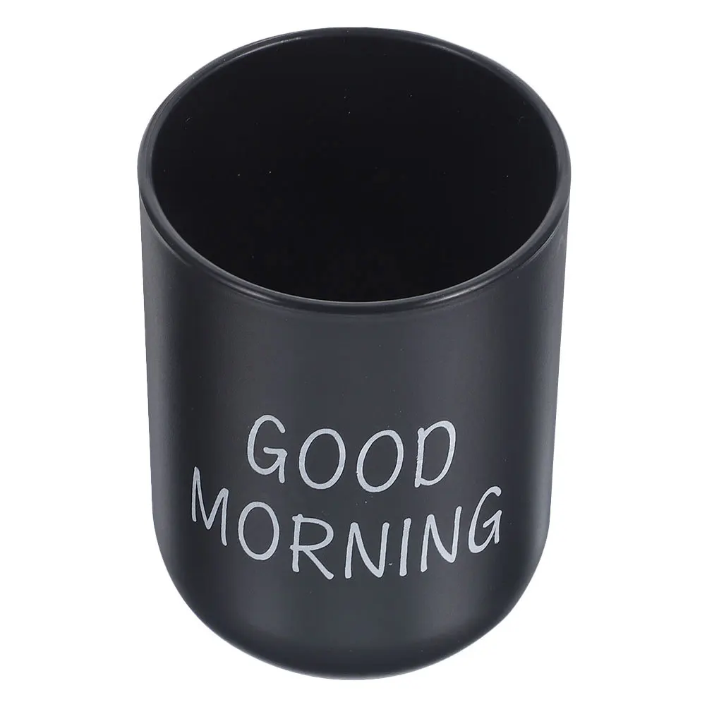 

1pcs Plastic Toothbrush Cup Black Frosted Finish Mouthwash Tumbler Brush Container For Bathroom Home Travel Storage Organizer